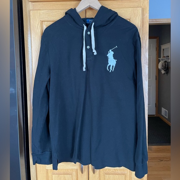 2 Mens Polo Ralph Lauren long sleeved hooded polos. Large - Picture 3 of 4